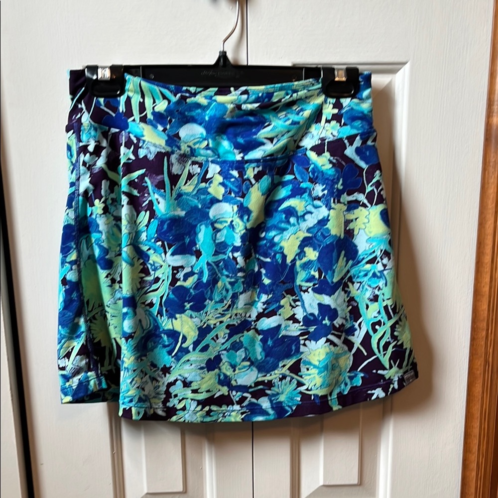 Title Nine Blue and Green Floral Skirt